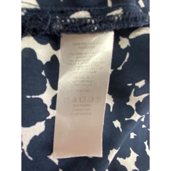 LOFT OUTLET Ann Taylor Top Women’s Abstract Print Blouse Blue White Sz Petite M - Picture 3 of 8